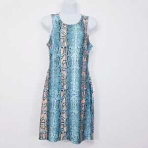 NAVEN Snake Print Sleeveless Shift Dress